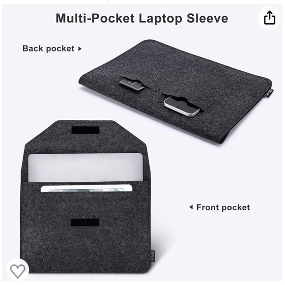 NWOT Homiee Felt Tablet Case - Dark Grey - Picture 3 of 8